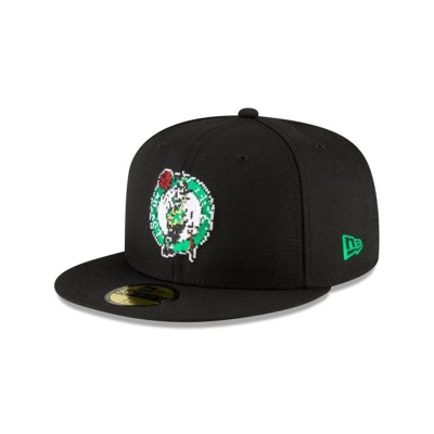 Black Boston Celtics Hat - New Era NBA Pixel 59FIFTY Fitted Caps USA8475106